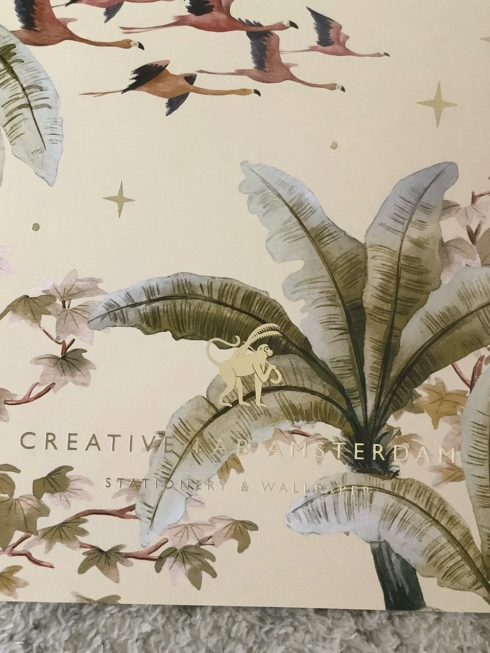 Tropical Flamingo Stars Palm Tree Journal Notebook Square Grid XL NWT by CLA